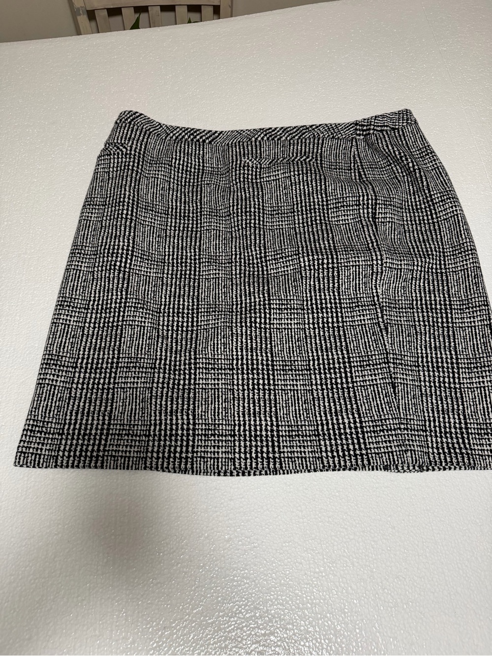 Talbots Black and White Plaid Mini Skirt